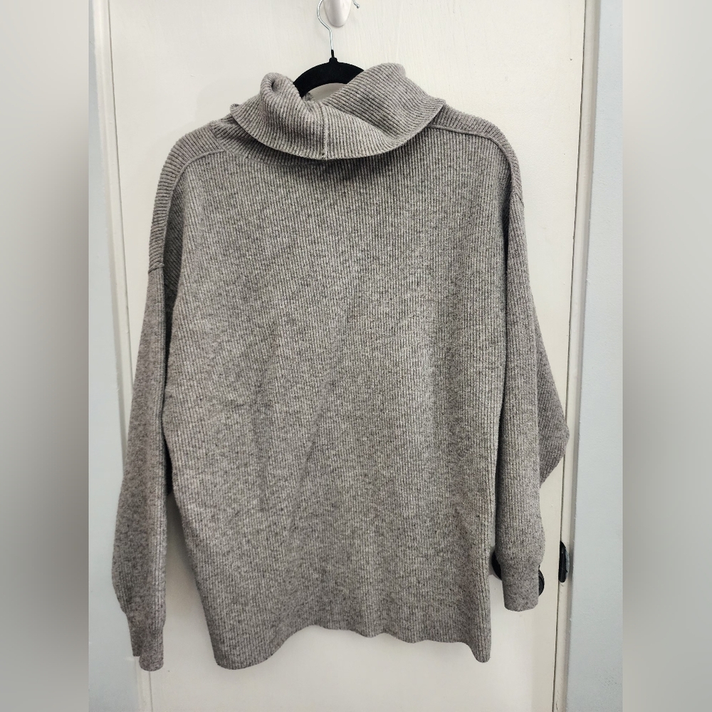 Free People Gray Cowl Neck Sweater Oversized Knit - Picture 6 of 14